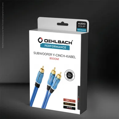 Сабвуферный кабель Oehlbach PERFORMANCE BOOOM! Y-Adapter cable, 15,0m blue, D1C22712